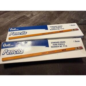 Quill Standard Grade 2HB Pencils 1 Dozen Reorder No T7112 Yellow Wood